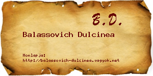 Balassovich Dulcinea névjegykártya
